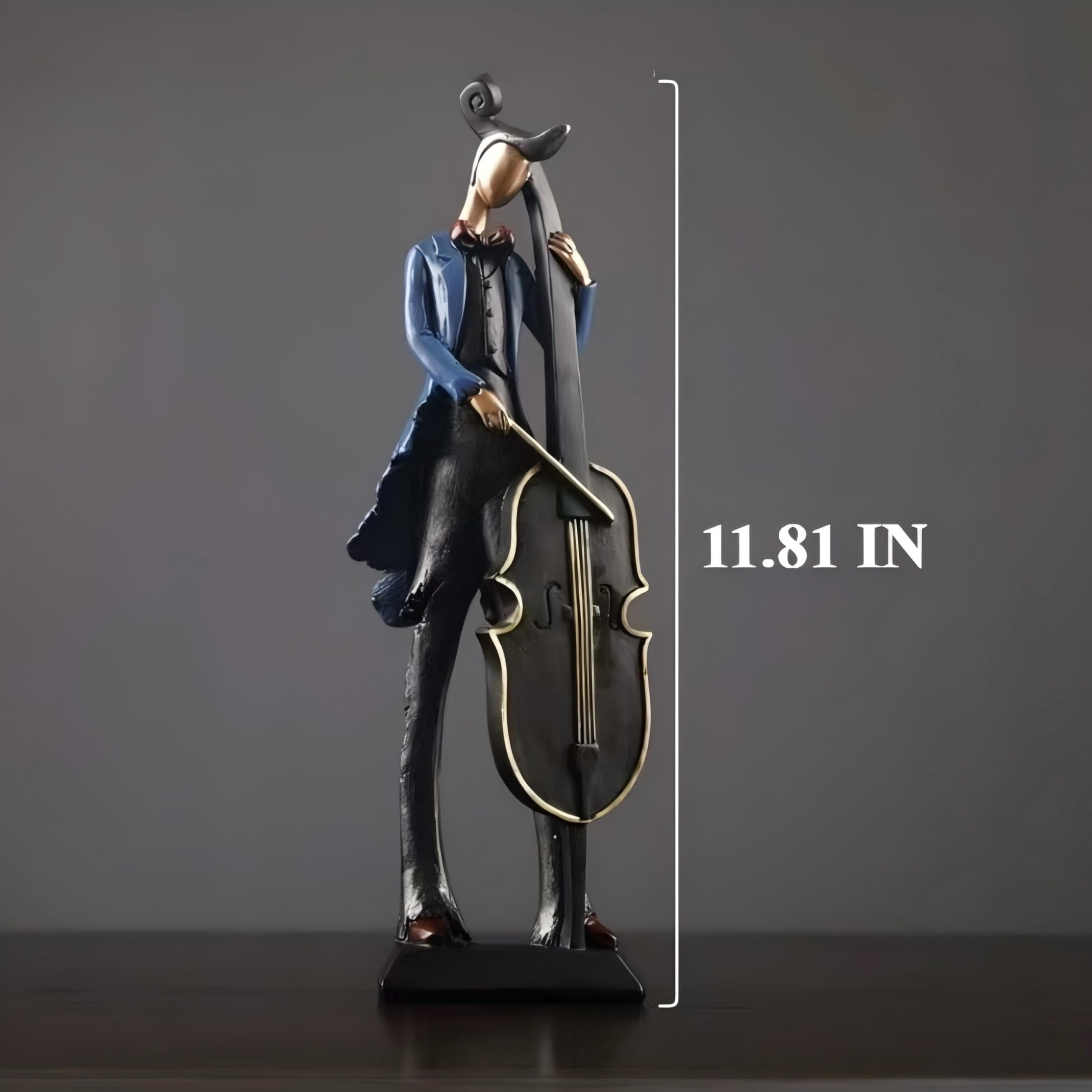 Set di 4 sculture astratte di musicisti, statue moderne di una band jazz da 30 cm, grandi statuette musicali per la decorazione di casa, soggiorno, mensole e ufficio, ornamenti artistici mus