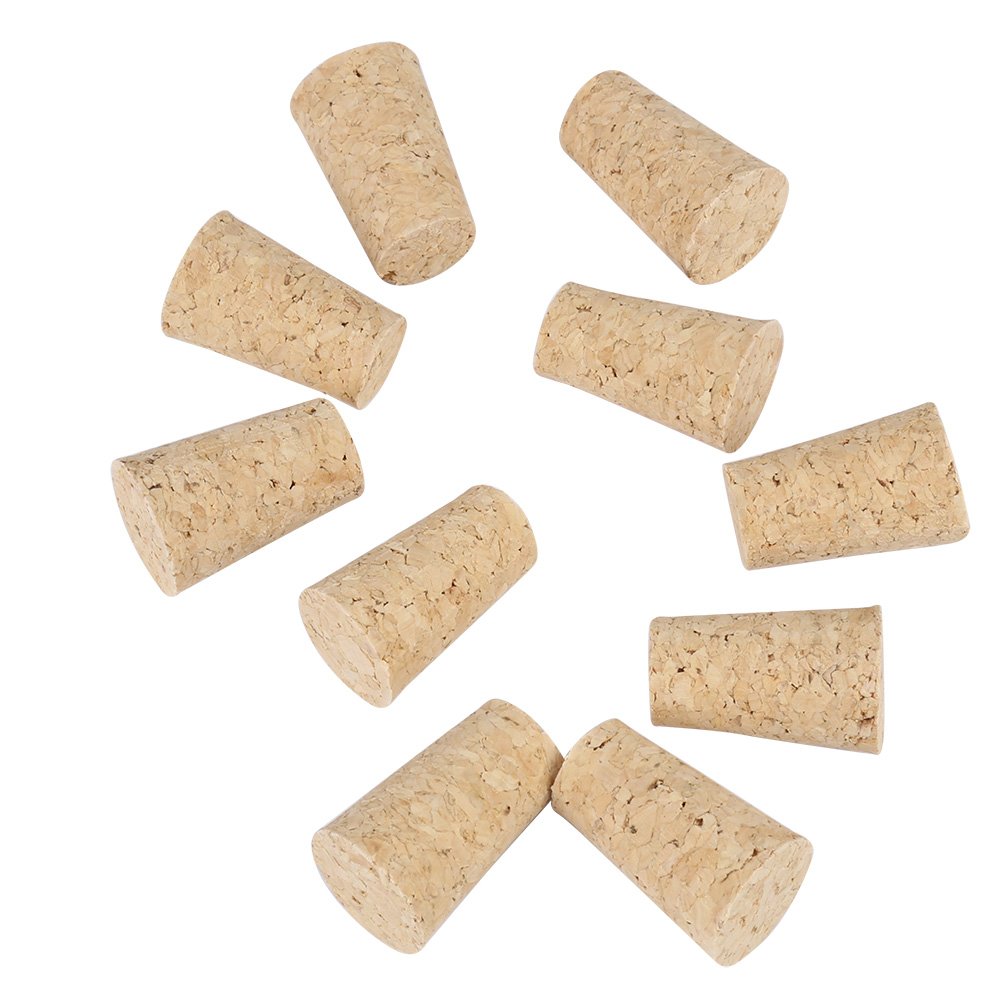 Hztyyier Wine Corks Sugheri Affusolati Naturali di 10Pcs, 20 * 15 * 35mm, Tappi di Legno del Tappo della Bottiglia di Vino/Birra per Il mestiere di vinificazione