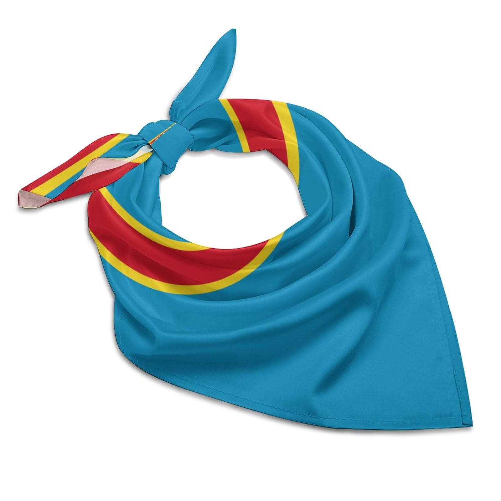 FWJZDSP Democratic Republic of Congo Silk Head Scarf Neckerchief Square Scarves Vintage Bandanas For Men Women