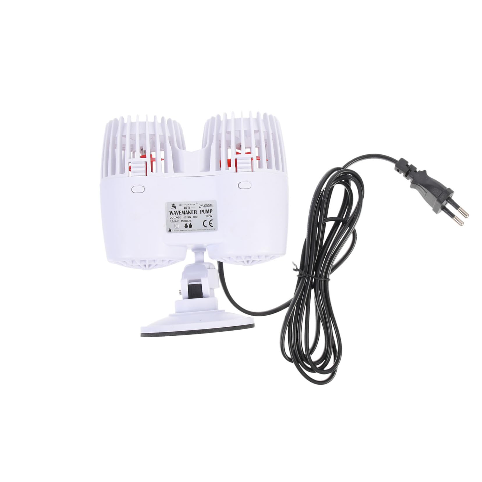 Angoily Leise Wellenpumpe aus Kunststoff mit Saugnapfbasis für Aquarium 15000l/h Förderleistung 20w Leistung und 200cm Kabel für Kleine Aquarien