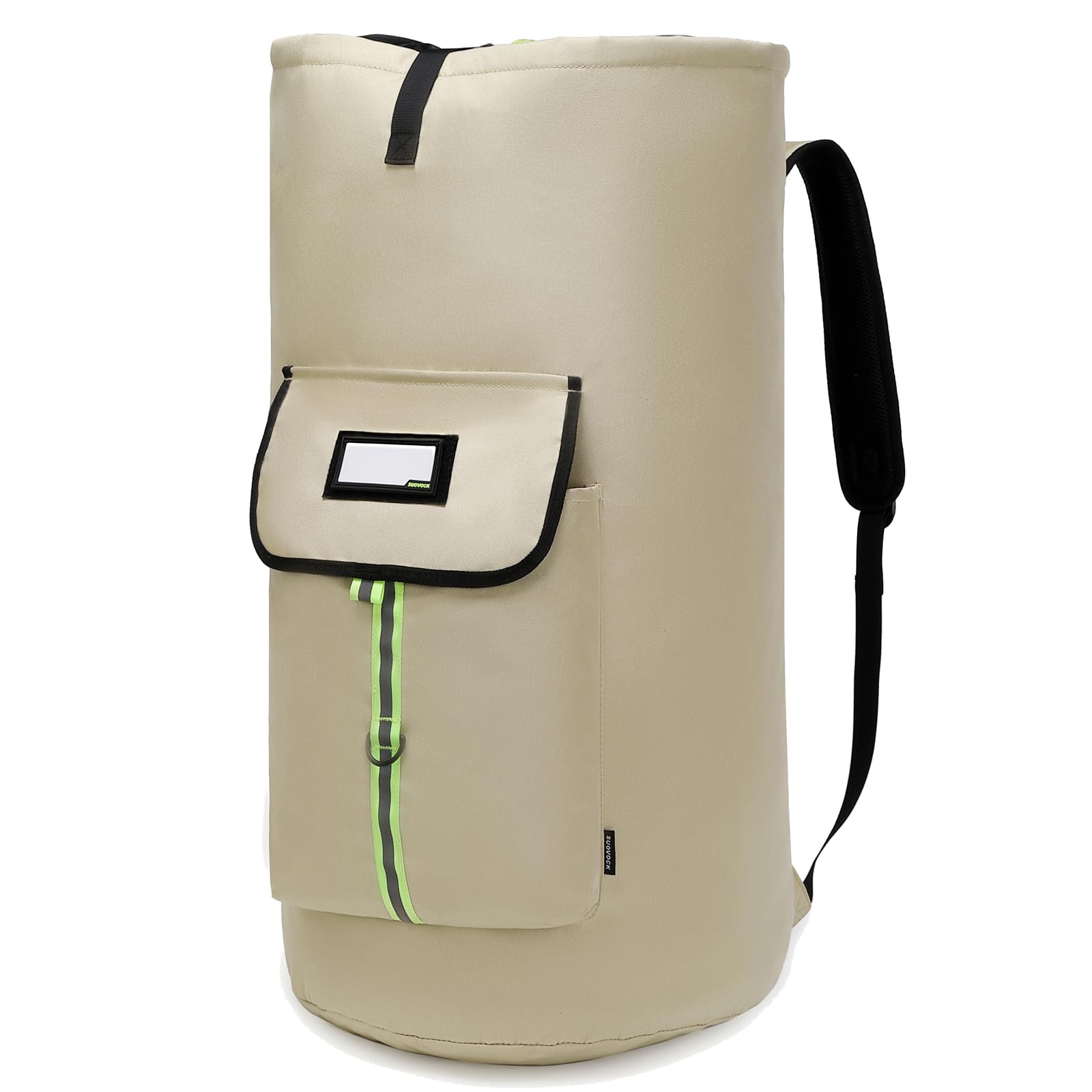 SUOVOCK laundry bag backpack,extra-large heavy duty laundry bags,laundry backpack for college students,drawstring closure (Khaki laundry bag)