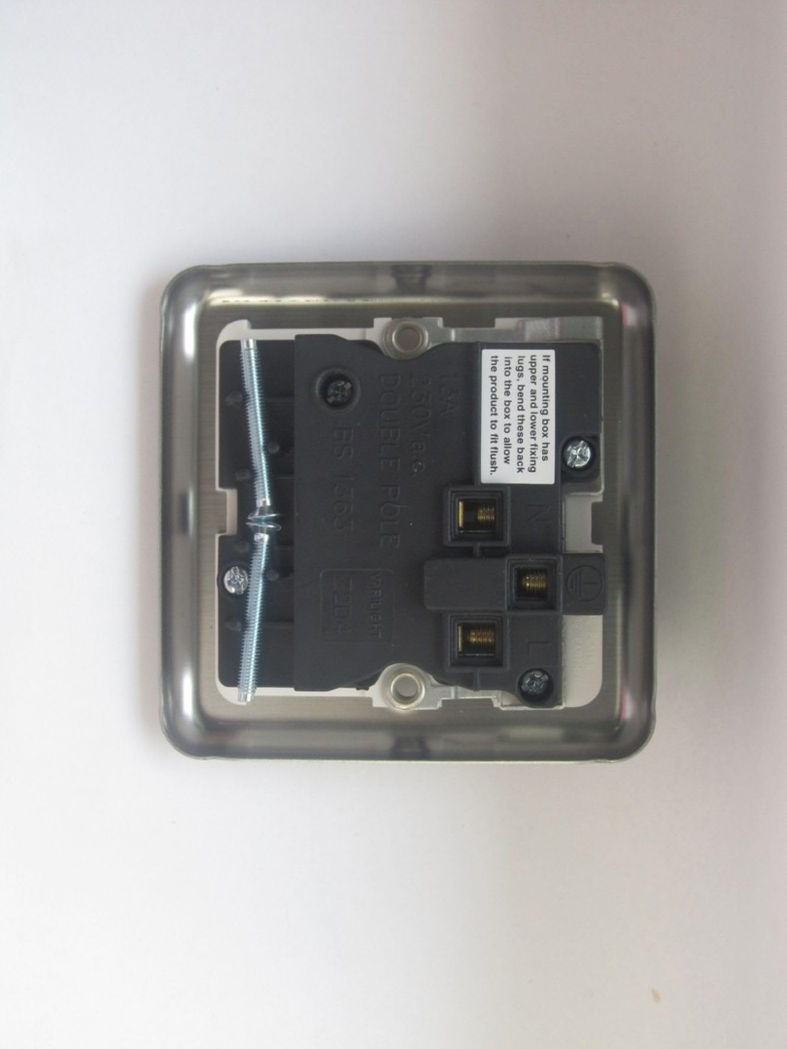 Varilight - 1 Gang 13 Amp Single Switched Socket Matt Chrome - XS4W, 86x86x31mm - Image 2