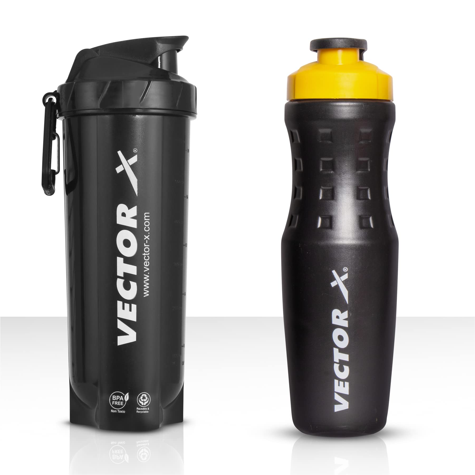 Vector X Energy Shaker & Active Bottle for Protein Shake Gym Sipper Shaker 750 ml Shaker (Pack of 2, Black, Plastic)-picture-18