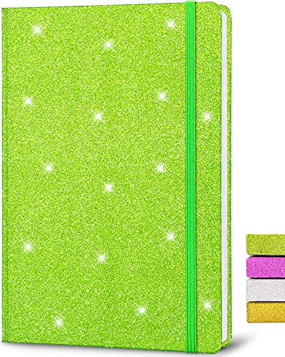 GINMLYDA Green Glitter Notebook A5 Hardback
