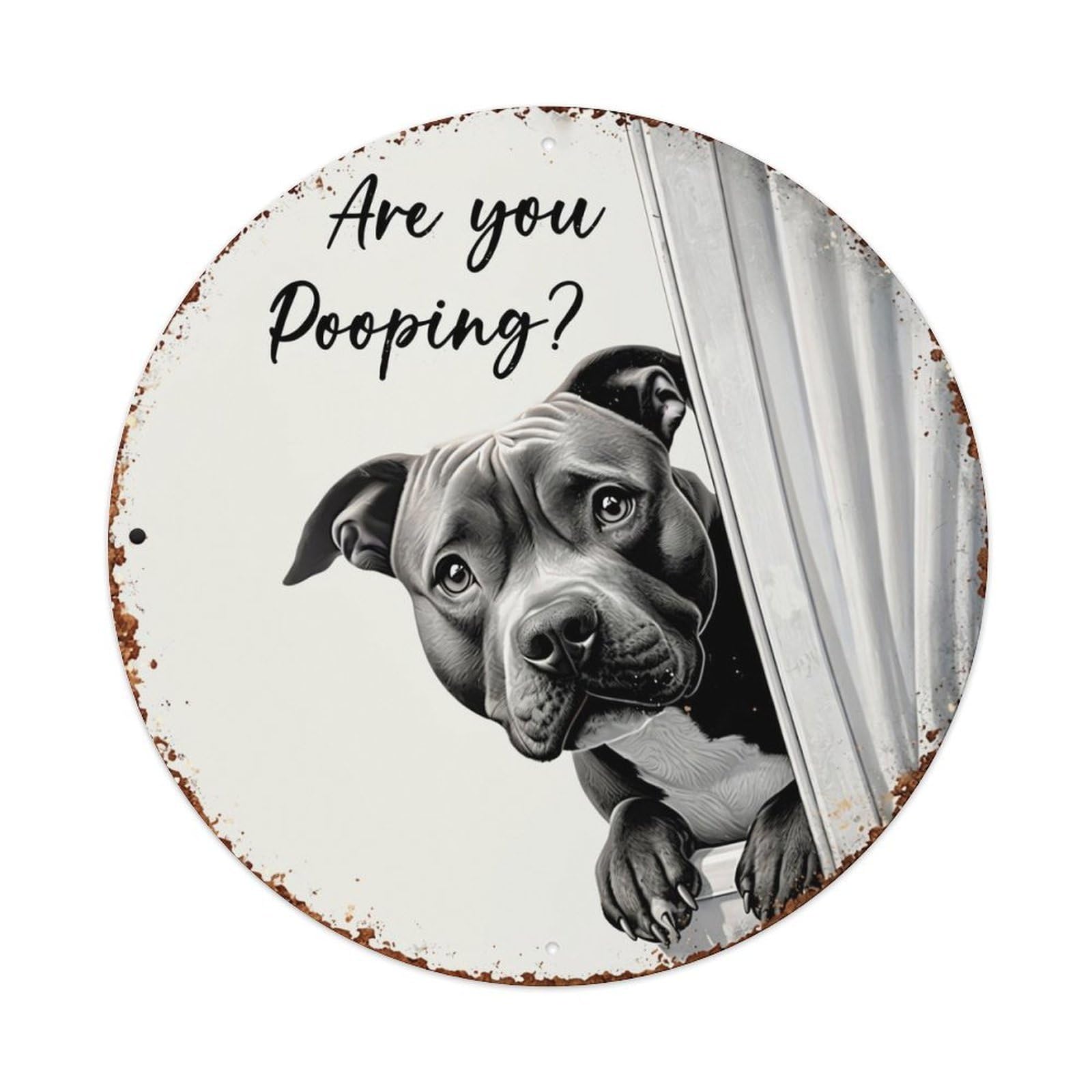 Are You Pooping Dog Sign Tin Sign Metal Poster Vintage Metal Signs for Home Man Cave Bar Cafe Kitchen laundry room Wall Decorations 8x8 inches