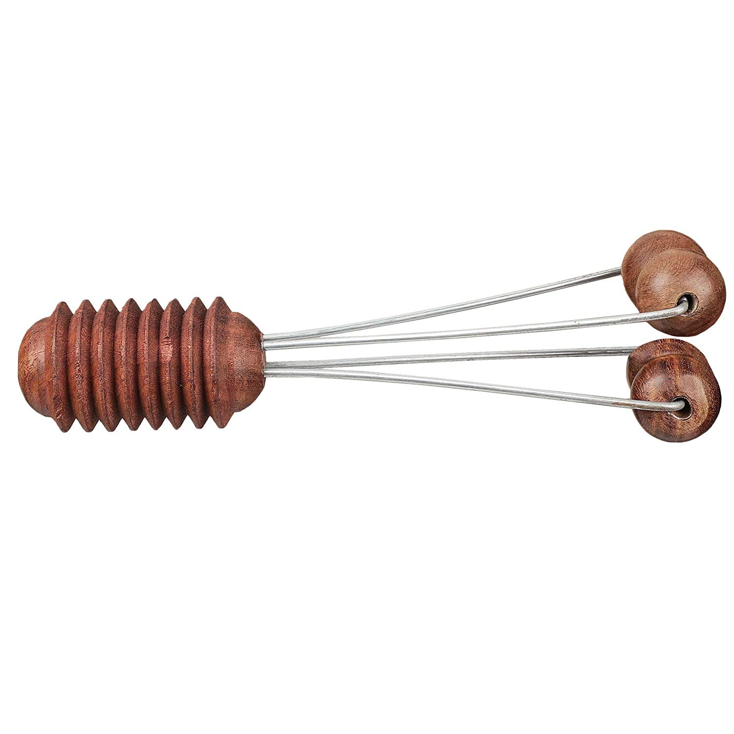 karigar creationsWooden Acupressure and Pain Relief Finger Massager | Wooden Hand Massager Roller Body Stress Acupressure Acupuncture Cutter Massagers (Size: 7.5x2 inch)