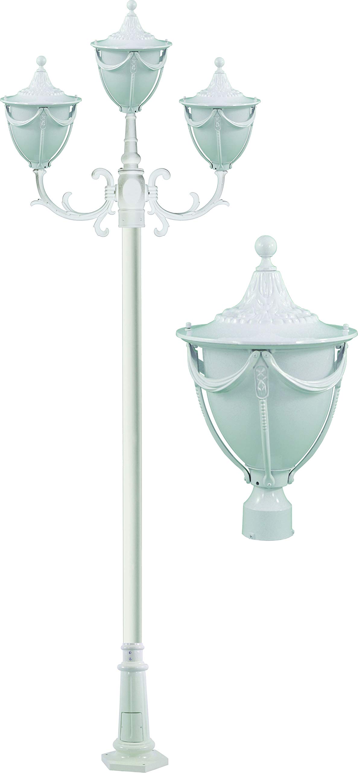 DABMAR LIGHTING INC GM4815-W Fixture,Post,4815,W,Rachel,3 Light:  Amazon.com: Tools \u0026 Home Improvement