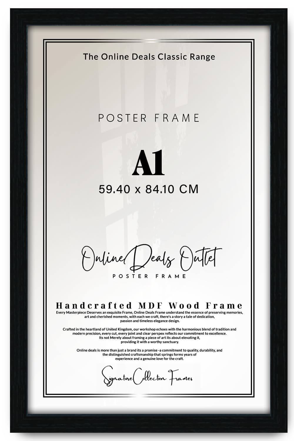 Online Deals Black | Mdf Poster Frame A1 (59.40 X 84.10 Cm) 33" X 23" For Political Cartoons, Editorial & Comic Art, Stylish Mdf Finish, Secure Wall Mounting [ ]