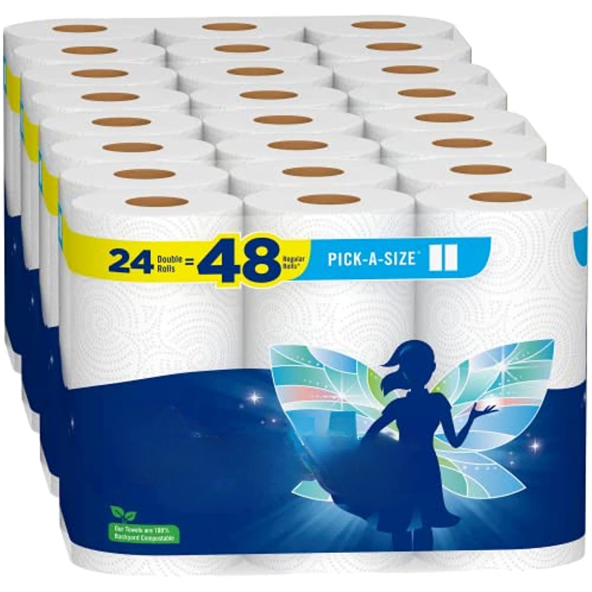 Pick-A-Size Paper Towels, 24 Double Rolls (2,640 Sheets Total) - Strong 2-Ply Towels for Kitchen Cleanup and Everyday Messes