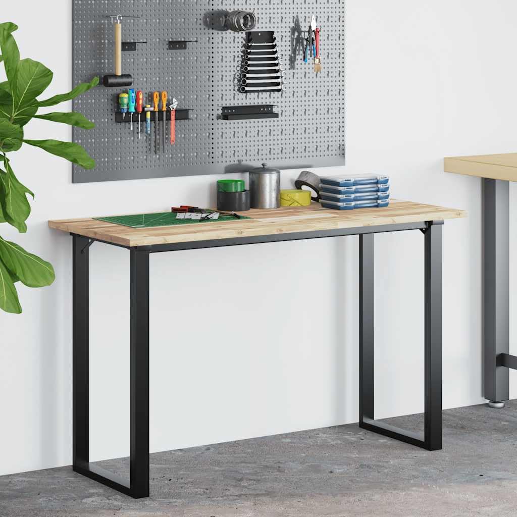 Mangloder - Piano da scrivania in legno massello di acacia non trattato, 120 x 50 x 2 cm, rettangolare, per casa, ufficio, banco da lavoro e mobili da esterno, con venature naturali