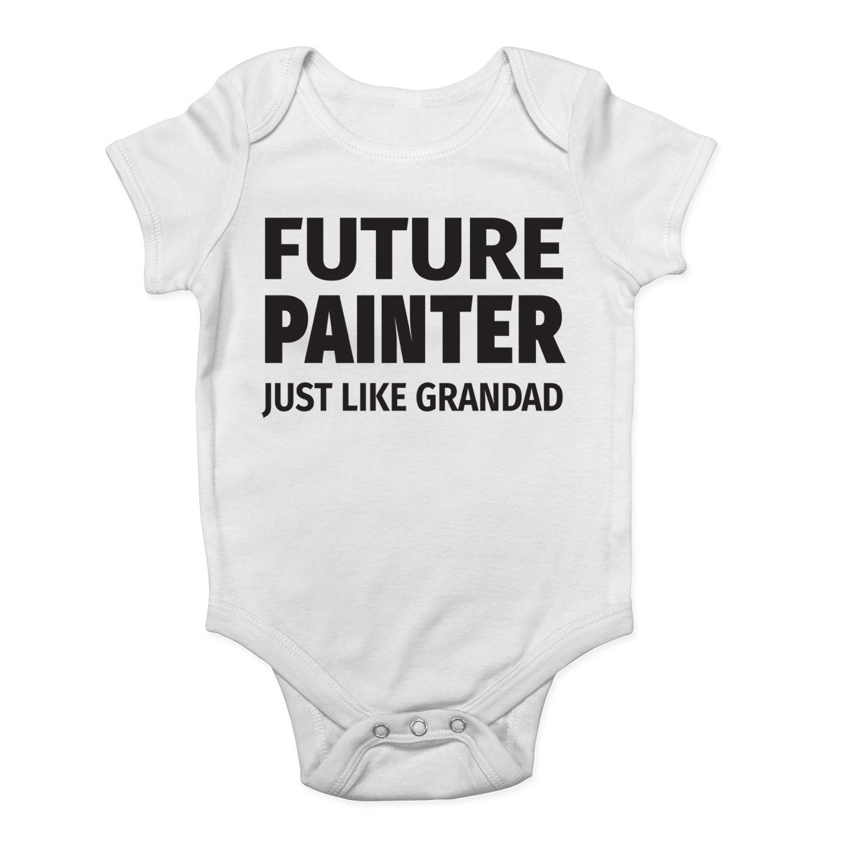Shopagift Boys White Future Painter Just Like Grandad Cute And Girls Baby Vest Bodysuit