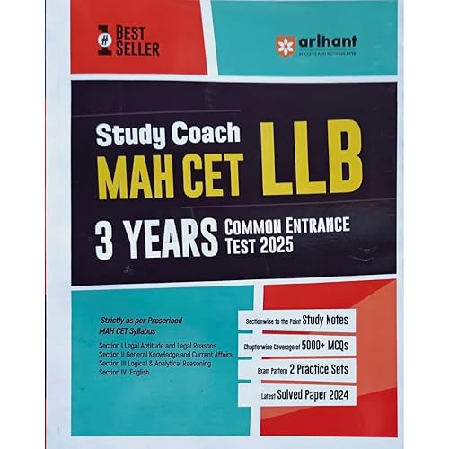 Arihant Publication Study Coach MAH CET LLB 3 Years Common Entrance Test 2025 New Edition