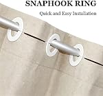 No Hook Beige Scalloped Shower Curtain Waterproof Wavy Edge Design Heavy Duty Linen Shower Curtains with Black Trim for Bathroom Bathtub 180 * 188CM