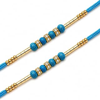 BIGNAY Raksha Bandhan Rakhi | Designer Handmade Rakhi Bracelets for Brothers | Festive Gift Set, Pack of 2