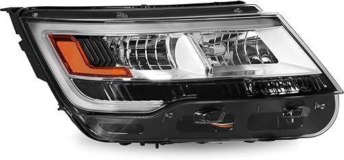 SOCKIR Conjunto de faros delanteros para Ford Explorer BASE 2016-2017 repuesto de faros delanteros estilo OE sin logotipo lado derecho del pasajero