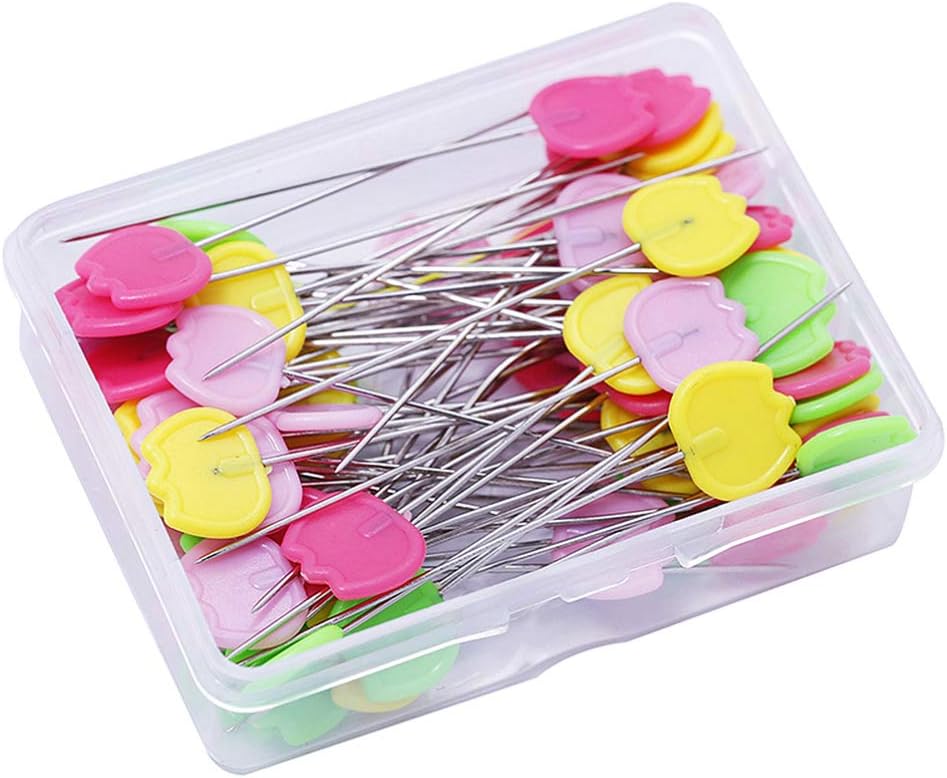 FARUTA 50PCS Tulip Head Straight Pins Flat Head Pins DIY