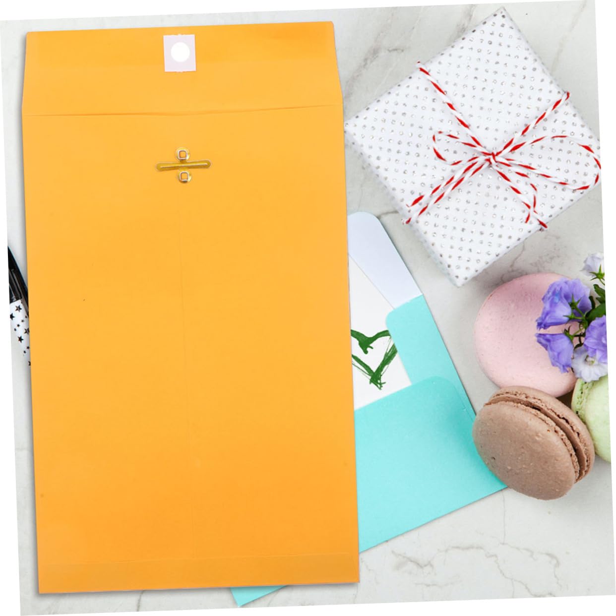 SHOWERORO Sobres de Papel Kraft Resistentes con Cierre de Presión 100 Unidades Tamaño Carta para Almacenamiento de Documentos Y Envío por Correo
