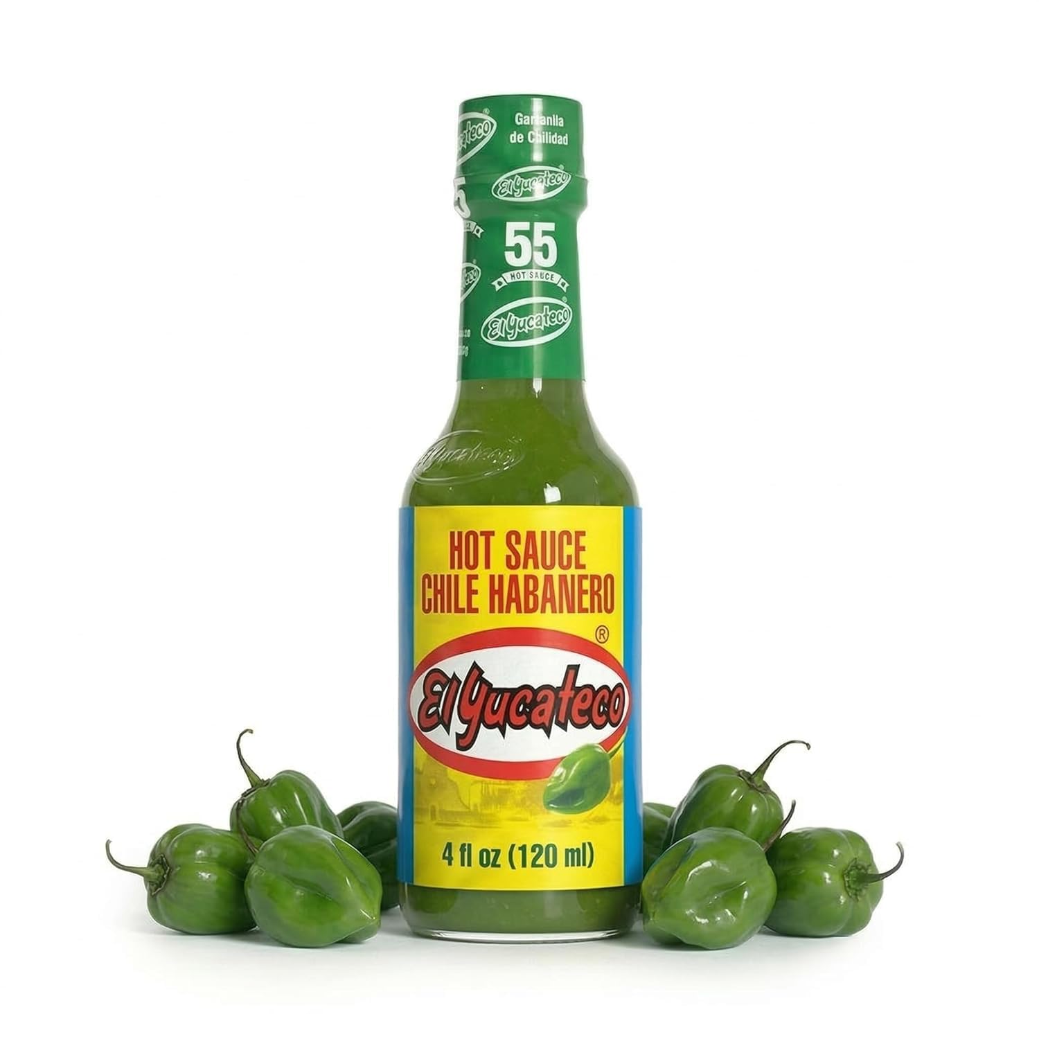 El Yucateco Green Habanero Hot Sauce, Authentic Mexican Chile Habanero Sauce, 4 fl oz (120 ml), Gluten Free (Pack of 1)