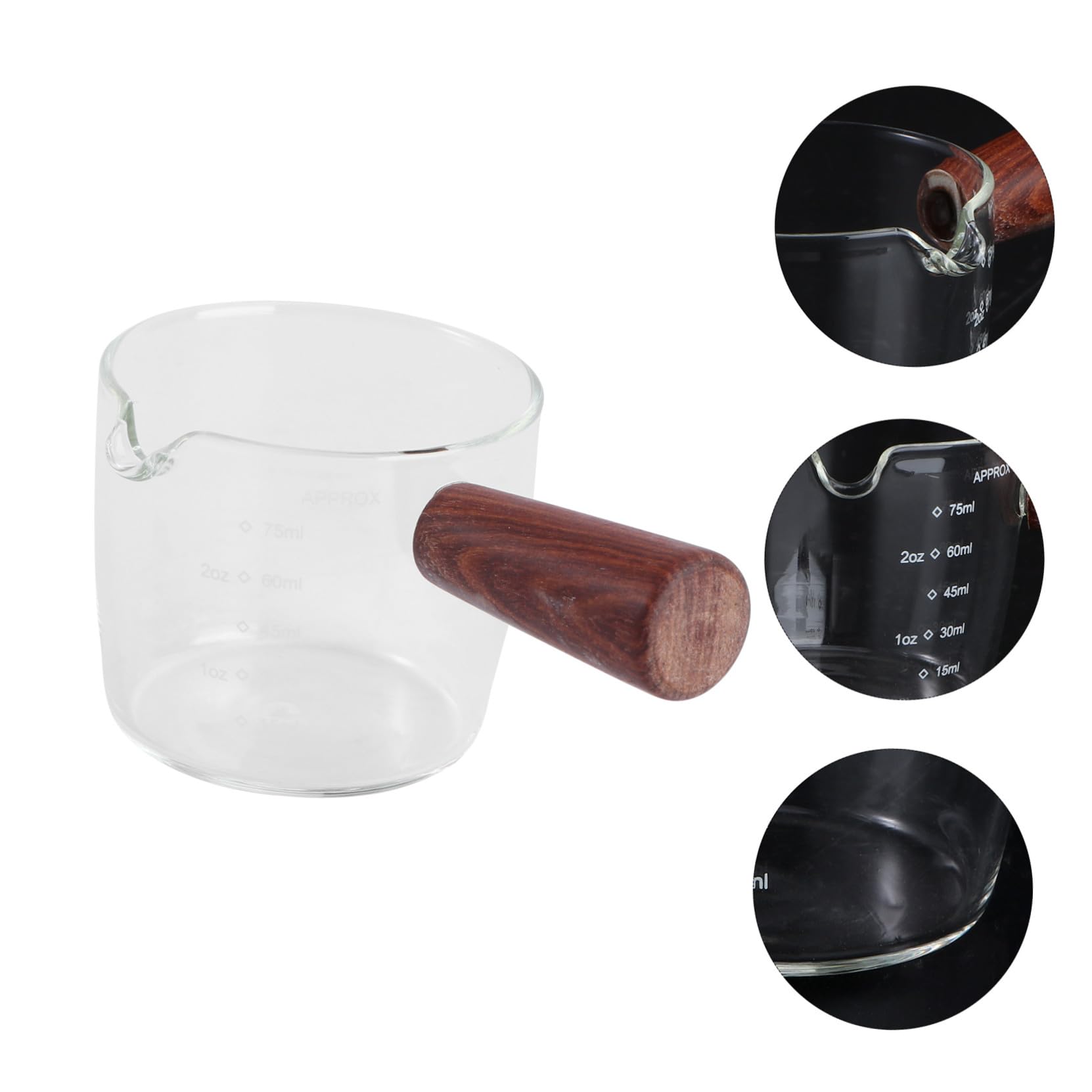 IMIKEYA 3 Pièces Tasse De Lait Petit Pot à Lait Pichet Triple En Verre D'espresso Petit Pichet En Verre Mini Tasses à Café à Café Crémier Beurre Le Dessert Un Céramique