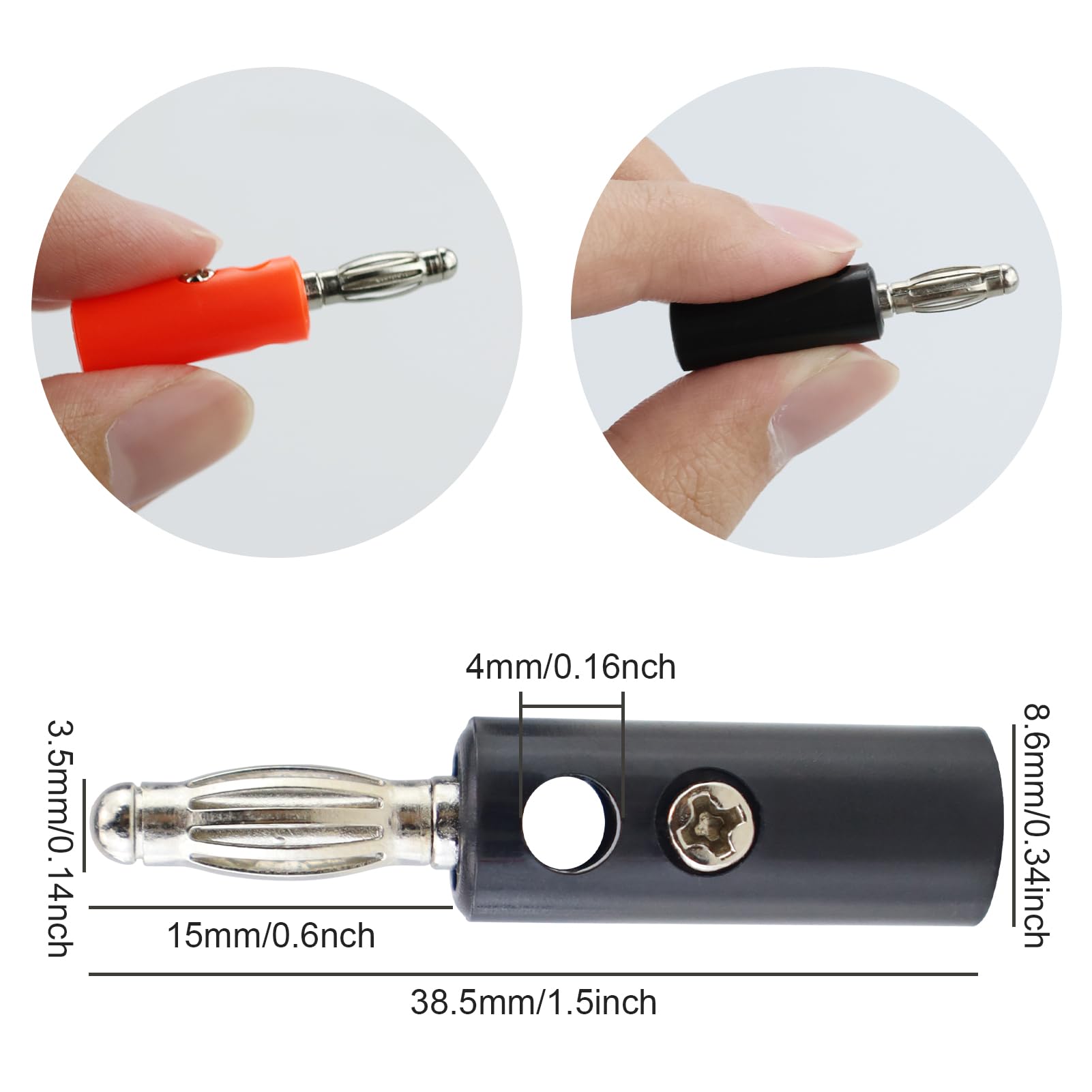 Conector Banana 5 Unids Sondas De Prueba Plátano Conector De 4mm Puntas De Multimetro Fanmusic Conector Banana
