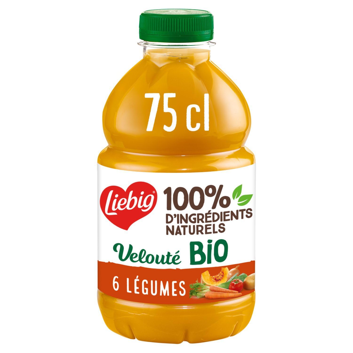 LIEBIG - Soupe Velouté Carotte Potiron et Tomates Bio au Sel de Mer - la bouteille de 75cl - Le Lot De 4