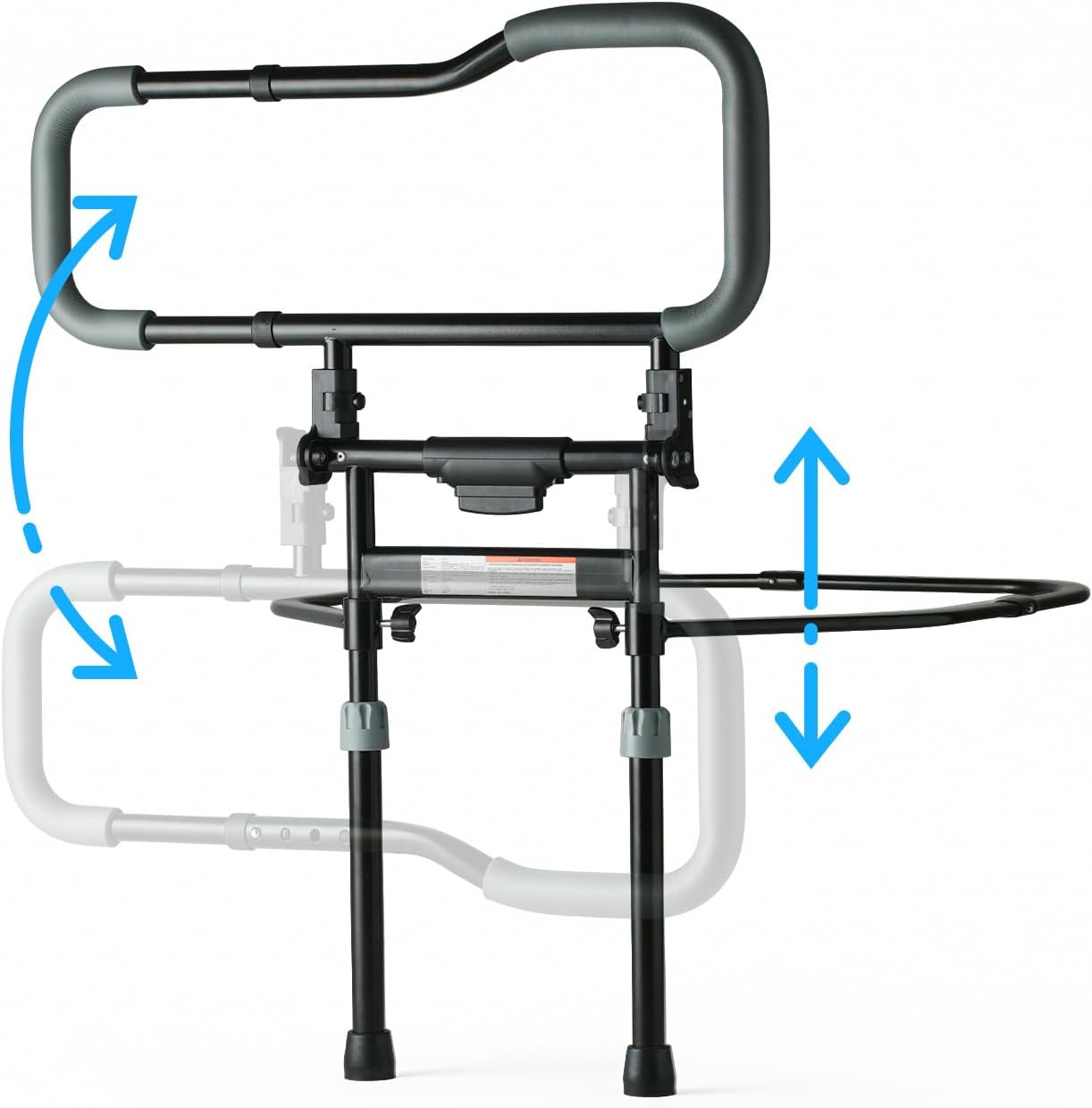 NORTTA Foldable Bed Rail for Elderly Adults Safety, Tool-Free Slide Under Mattress Assist Handle for Seniors, Fits Twin Full Queen King