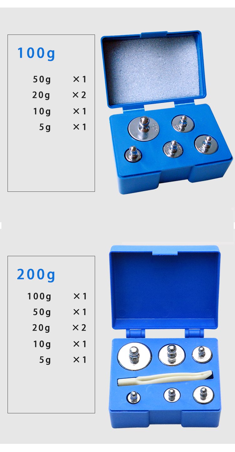 CGOLDENWALL Juego de 16 piezas M2 5000 g de peso de calibración de acero chapado en gramos con estuche y pinzas para joyería digital balanza de laboratorio de ciencias pesos educativos y pasatiempos