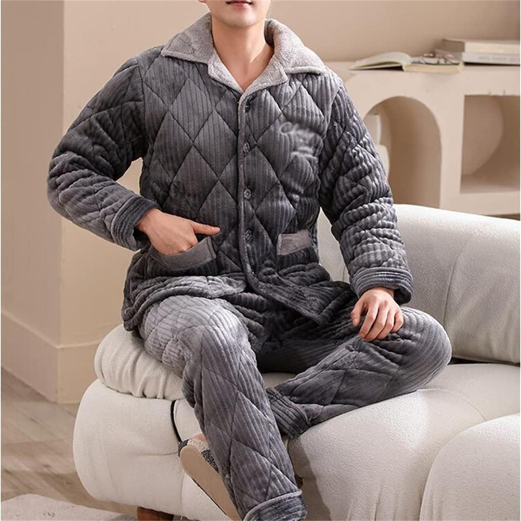 Suit Pajamas Men's Winter Thickening And Velvet Coral And Size Home Clothing