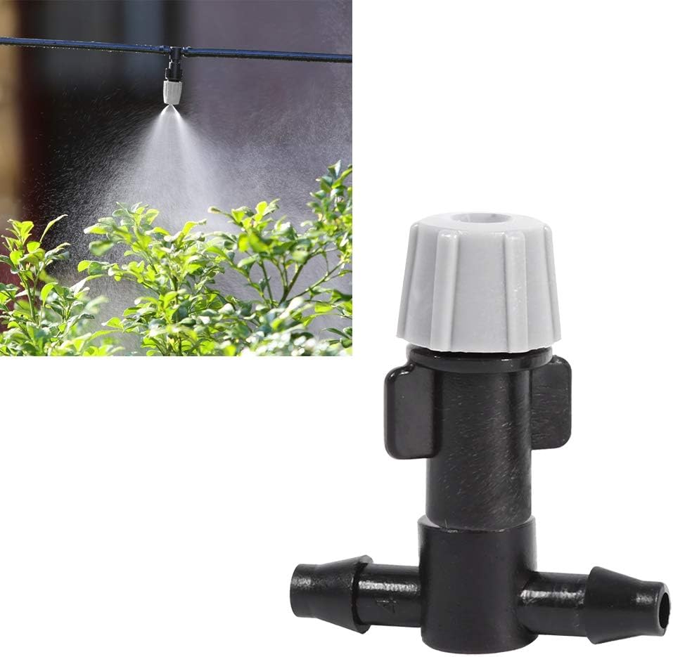 Sprinkler Heads Atomizing Nozzle, 20Pcs Head Atomizing Irrigation Sprayer with Tee Joints & Drip Irrigation Outdoor Cooling System for Patio Garden Agricultural