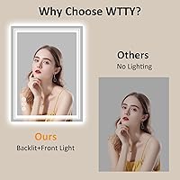 Vista 87 de WTTY LED Bathroom Mirror 32"x32" with Backlit and Front Light,Stepless Dimmable LED Mirror for Bathroom,Anti-Fog Lighted Bathroom Vanity Mirror