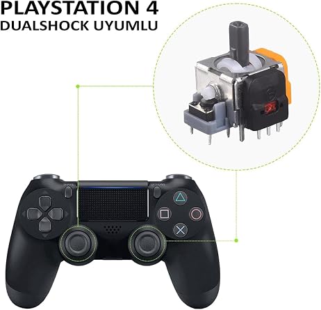 POP KONSOL 2 Adet PS4 Hall Effect Manyetik Analog Motor PS4 Kol Joystick Tamiri Playstation 4 Yedek Parça
