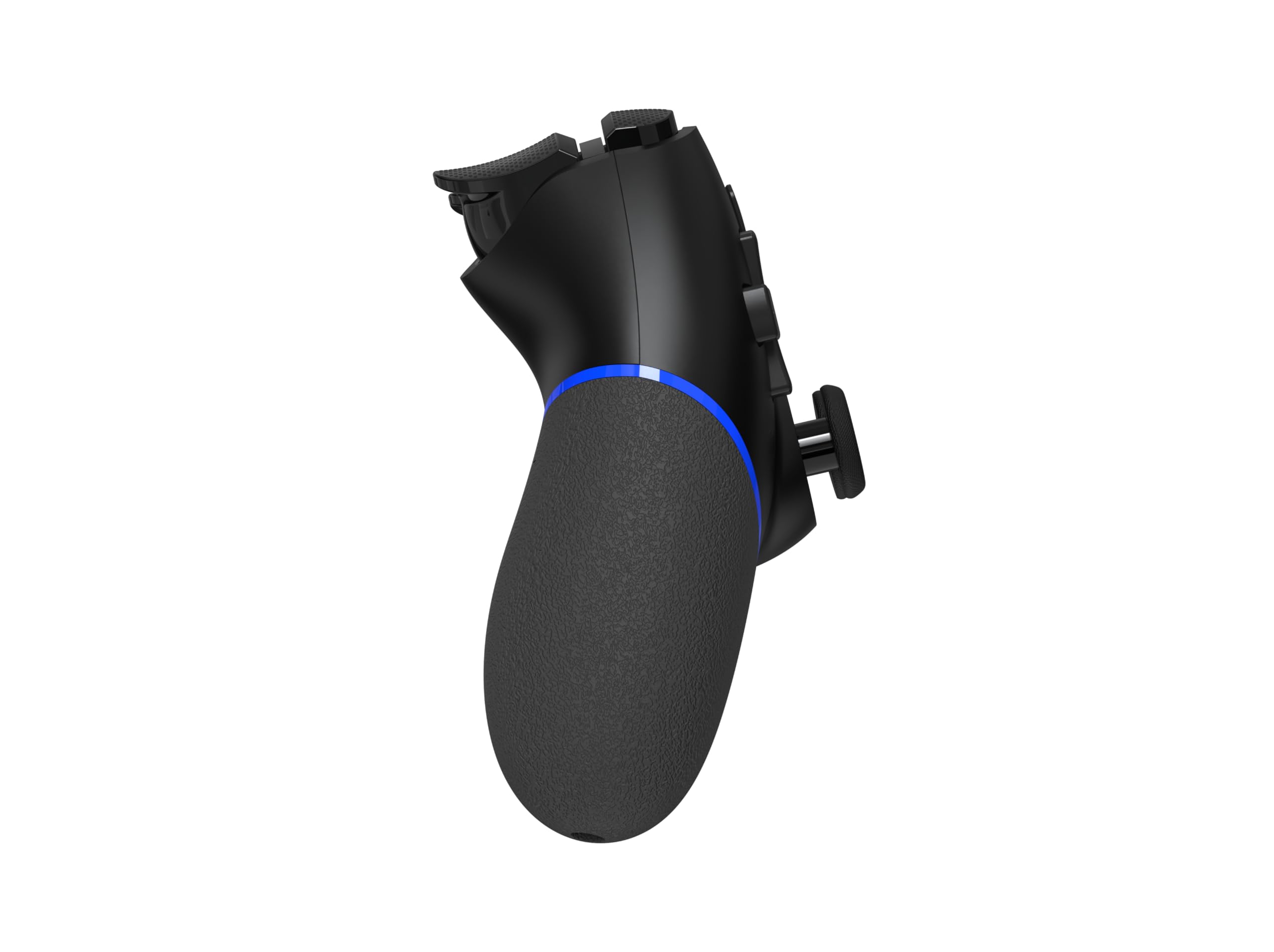 Controller wireless con joystick Hall per PS4, Pro, altoparlanti integrati sottili/joystick precisi/turbo/programmazione avanzata dei pulsanti e batteria ricaricabile da 1000 mAh (nero blu)