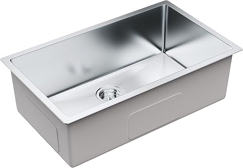 Miniatura 9 de VEVOR Fregadero de cocina, fregadero de acero inoxidable 304, lavabo individual de montaje inferior con accesorios (paquete de 3), fregaderos de