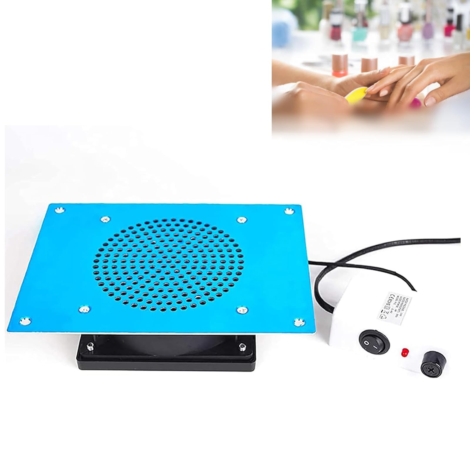 Aspirapolvere Unghie 3650 Giri/min, Aspirapolvere Unghie Silenzioso Alta Potenza 2 Sacchetti di Raccolta, Ventole Potenti/Bassa Rumorosità/Risparmio Energetico Efficiente, Salone Bellezza/casa