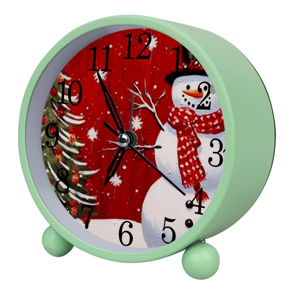 Luoweisi Alarm Clock Snowman Trees, Silent Non-Ticking with Night Light