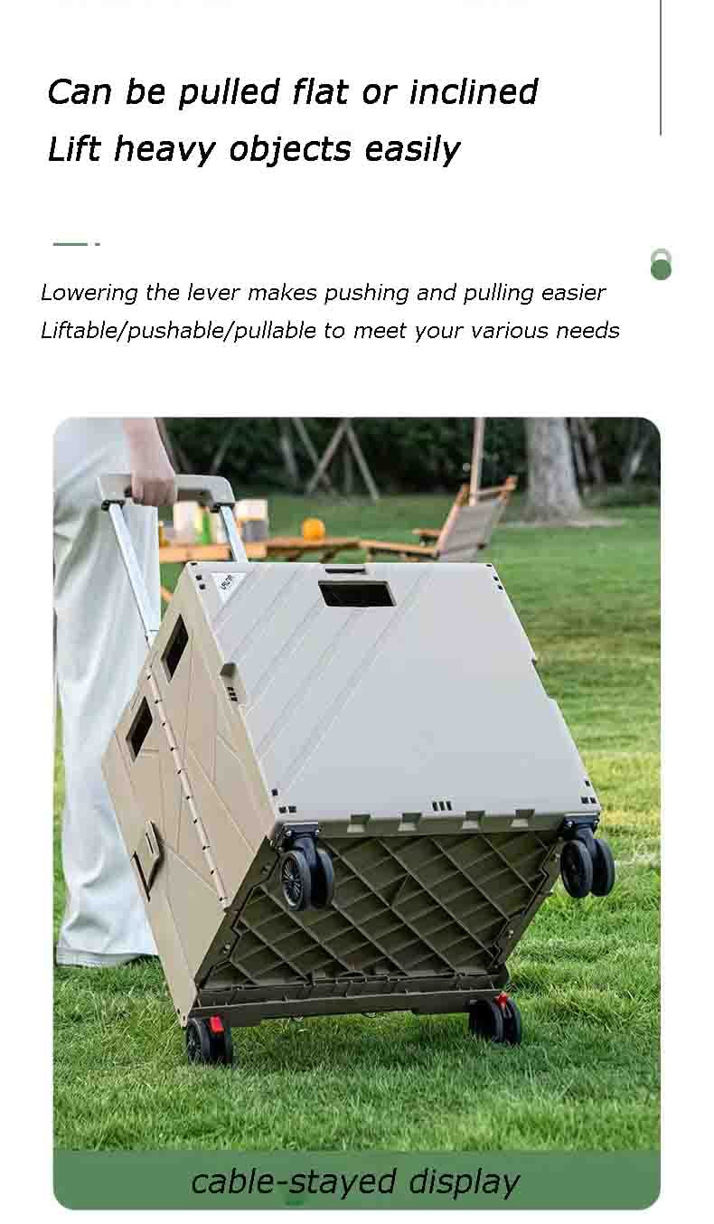 Carrello della spesa pieghevole multifunzione, carrello da supermercato con scatola portaoggetti, portatile per esterni, per generi alimentari, viaggi e campeggio