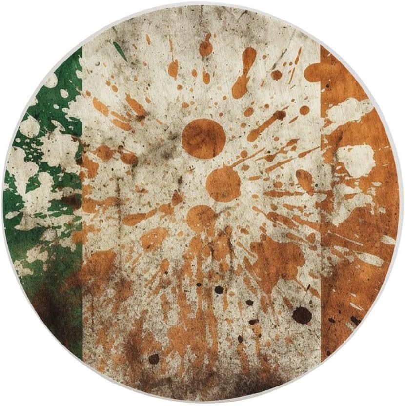 Coasters One Piece Diatomite Drink Coasters Artistic Flag Pattern Cup Mat Pad Heat Resistant Table Protective Mat for Home Coffee Cup Cup Coaster 4"