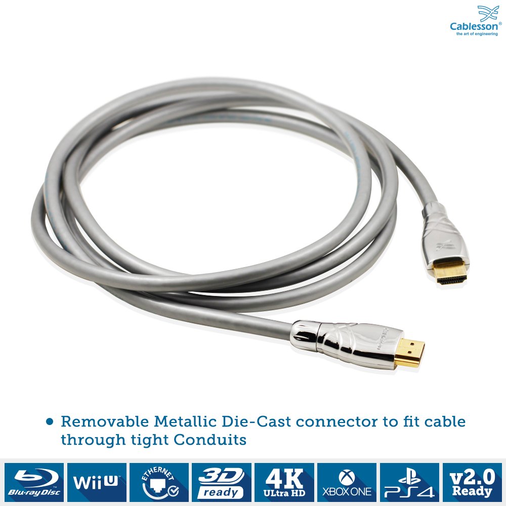 Maestro 5m / 5 metres High Speed HDMI Cable with Ethernet (Version 1.4, Sky HD, Virgin HD, 3D Ready with Audio Return and Ethernet Channel) - 1.4a Version, 21.6 Gbps