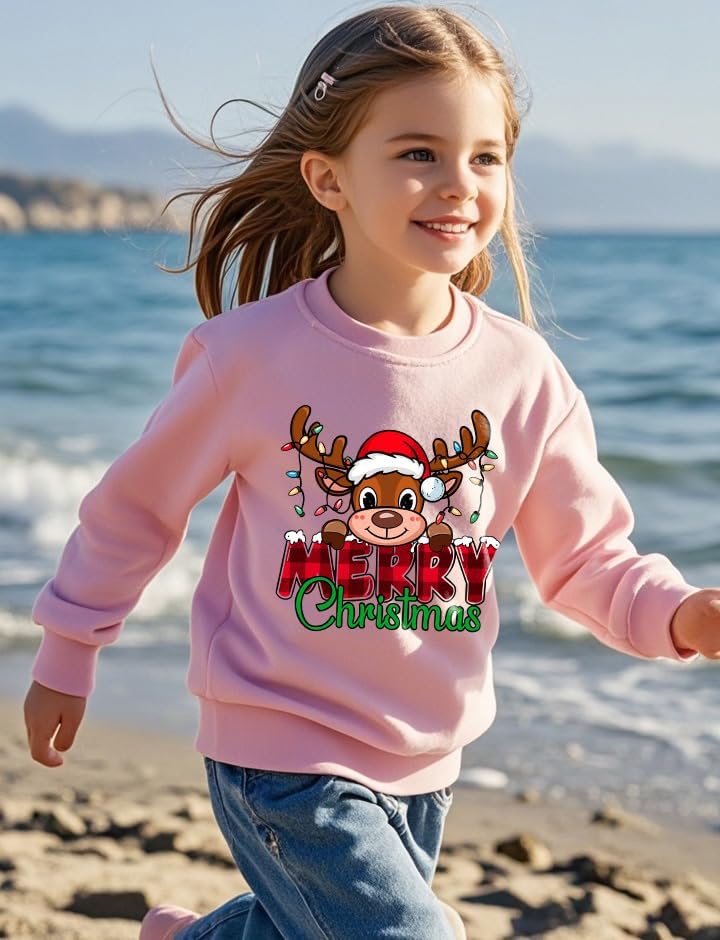Boys Girls Christmas Sweatshirt Ugly Xmas Long Sleeve Toddler Kids Tops Truck Elk Pullover for 2-7 Years - Image 5