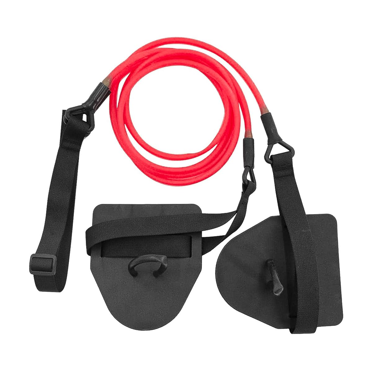 Muiltvoe Land Swimming Trainer With Hand Paddles Resistance Rope Pull Band Fitness Detachable Elastic Band For Improving Arm Strength（Red 30 Lbs）