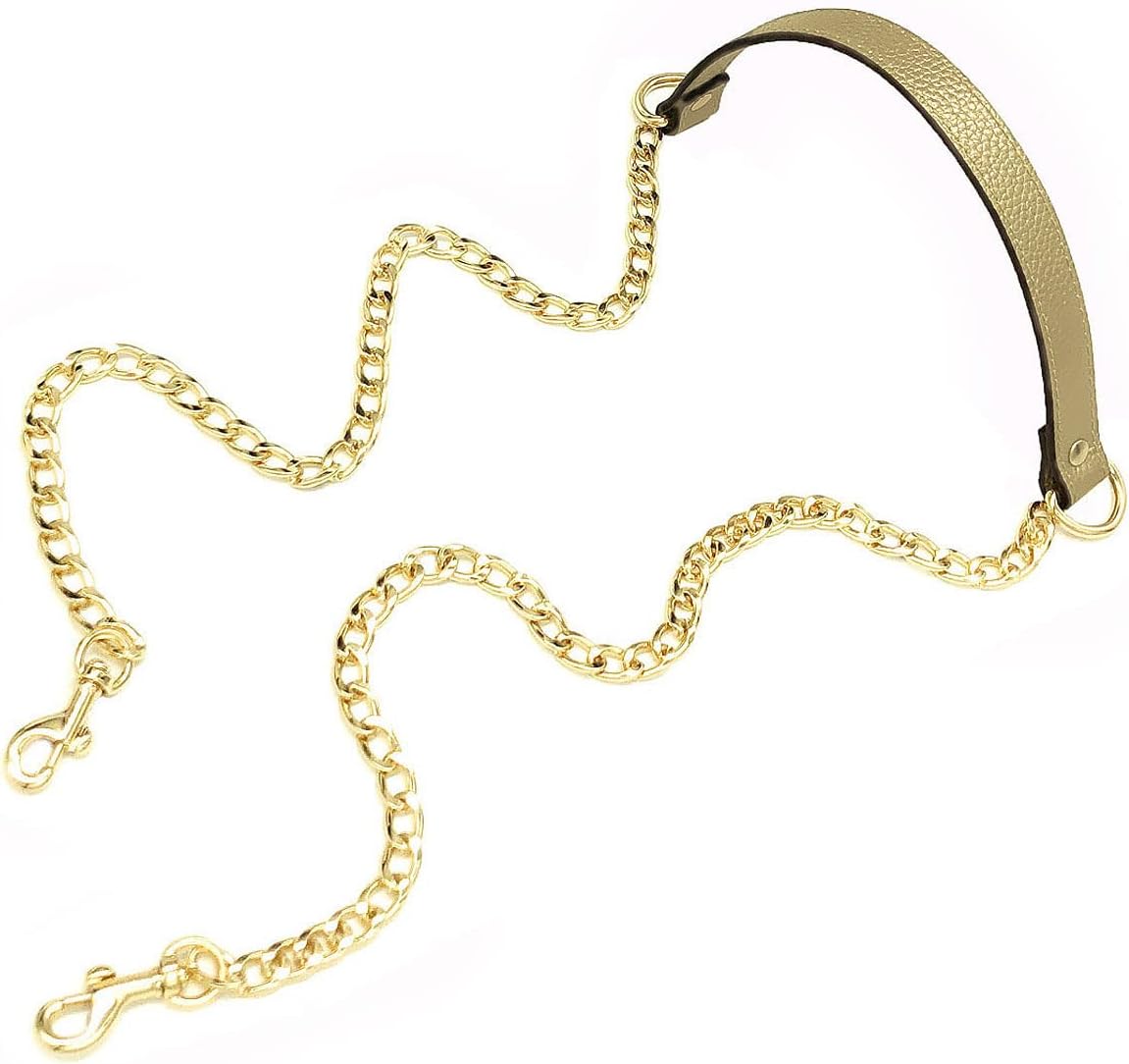 VanEnjoy 18MM Replacement Chain & Genuine Leather Shoulder Crossbody Straps for Handbags Purse Bags -Extended Version