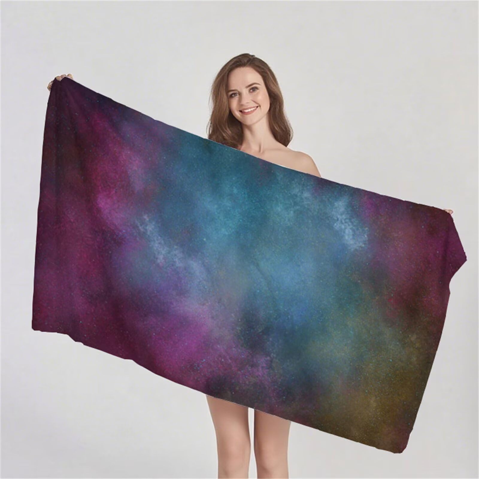 Telo Mare Microfibra 80x160 cm Telo Mare Grande, Asciugamano Palestra Assorbente Asciugatura Rapida, Asciugamano Mare Antisabbi Stuoia Spiaggia per Piscina, Viaggio 2 Set- Viola Astratto G1-670