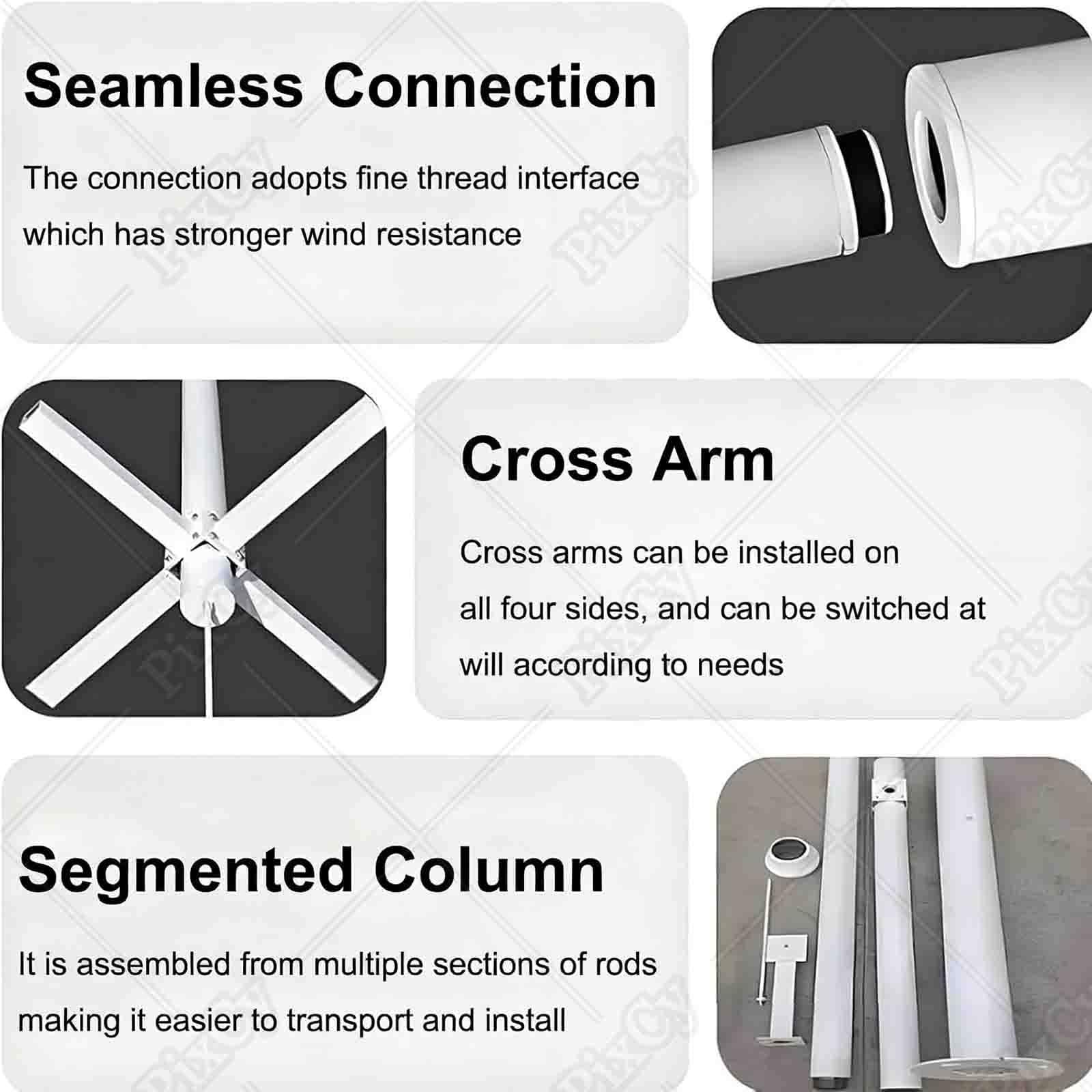 PixCy Soporte Universal Poste Cámara Vigilancia Soporte Columna Extraíble 4 Soportes Metálicos para Exteriores Industrial Comercial Residencial 4cm