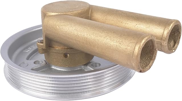 21214599 Raw Sea Water Impeller Pump with Serpentine Belt Pulley Fits Volvo Penta V6 and V8 4.3L 5.0L 5.7L Engines Prior to 2005 Replace# 3812693 3862482