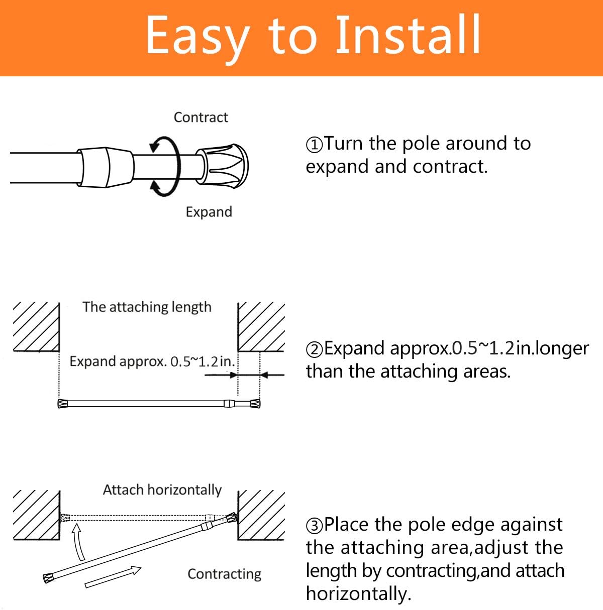 KXLIFE 2 Pack Small Spring Tension Curtain Rod 16 to 28 Inch, Tension Rods No Drill for Window Cupboard Closet,White