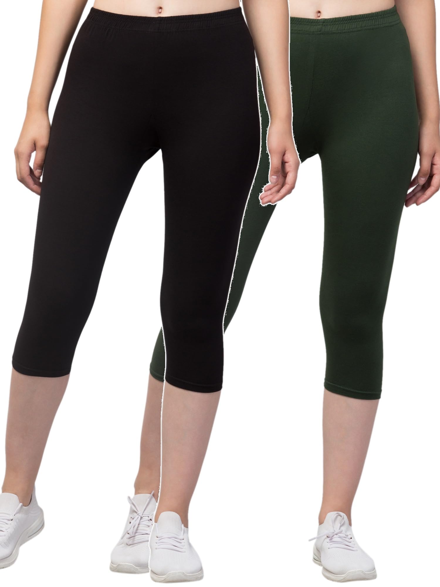 Stretchable Cotton Capri Legging for Women - Suitable for Formal wear & Casual wear | High-End Elastic Makes.-image-16