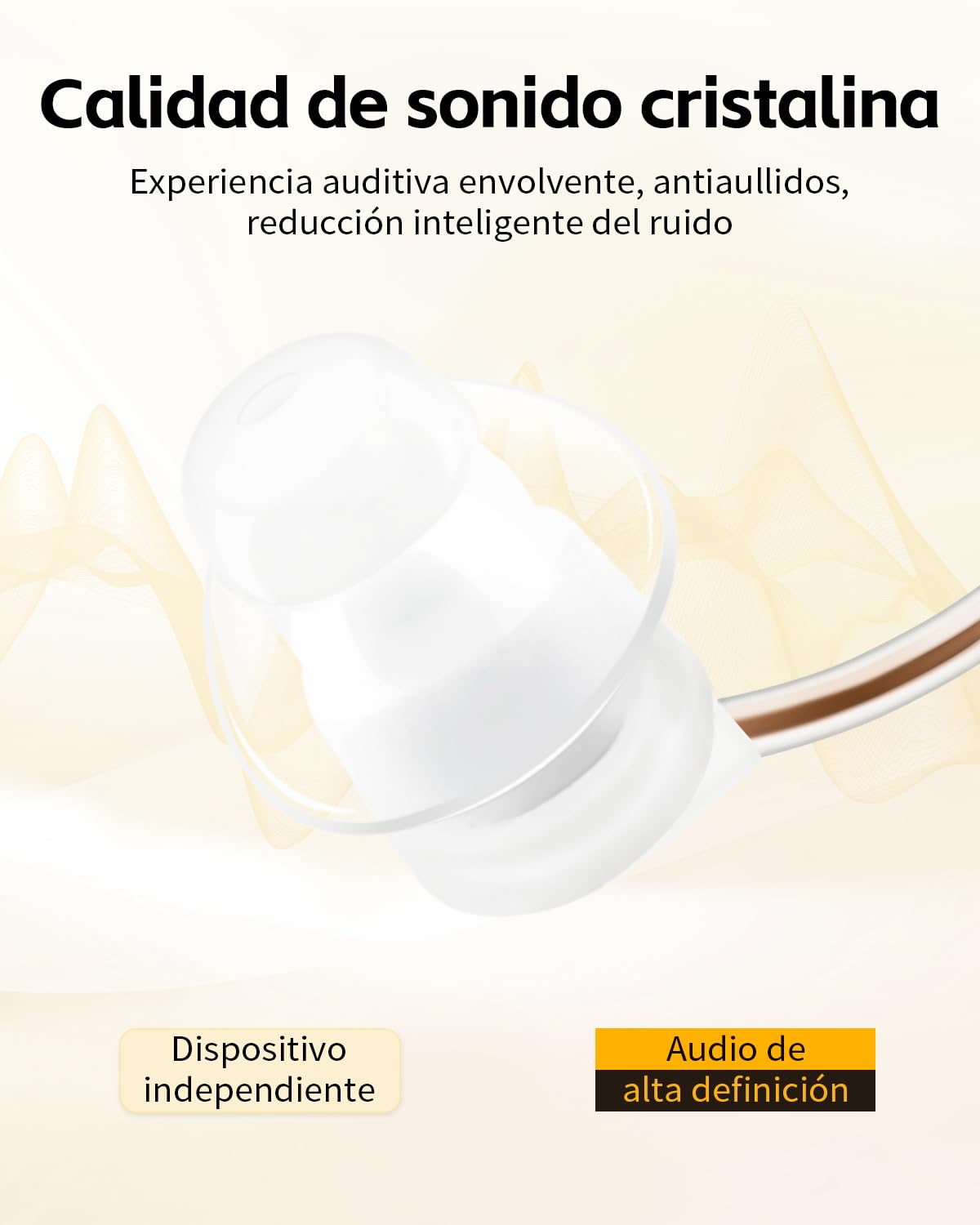 Britzgo VHP-1206 Dispositivo Recargable de Gancho，Tecnología de Procesamiento Digital de Señal，40 h de Batería，Doble Modo de Sonido，Diseño Ligero y Cómodo