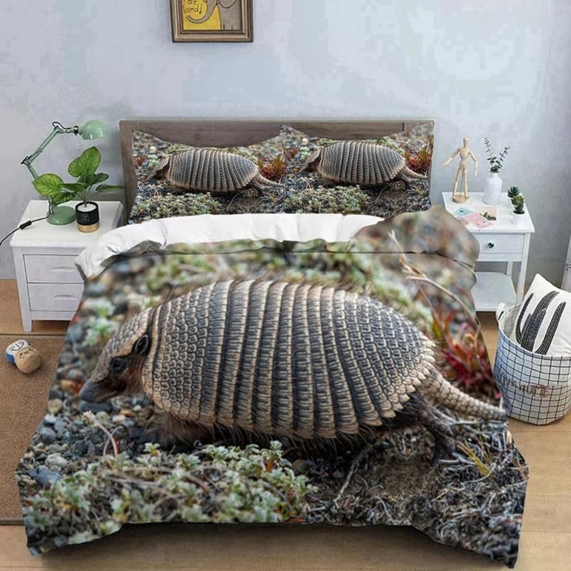 Funda nordica suave que no se arruga de armadillo para cama individual