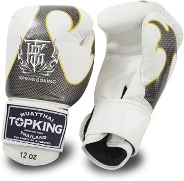 Top King Boxing Muay Thai Training Gloves Empower - White, 14 oz