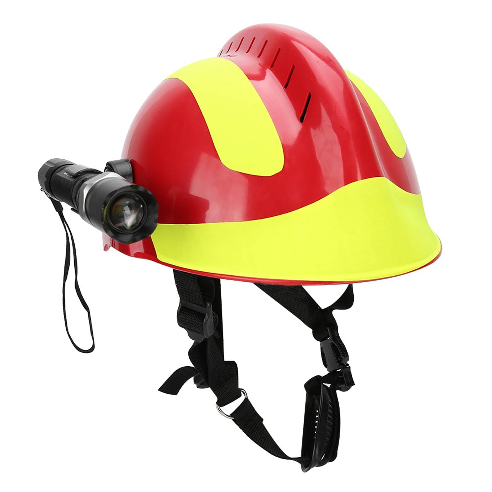 Ejoyous Casco de Rescate Bombero, Casco Antiimpacto Resistente Al Calor y Radiación, con Lámpara Frontal Gafas Capucha para Incendio Terremoto